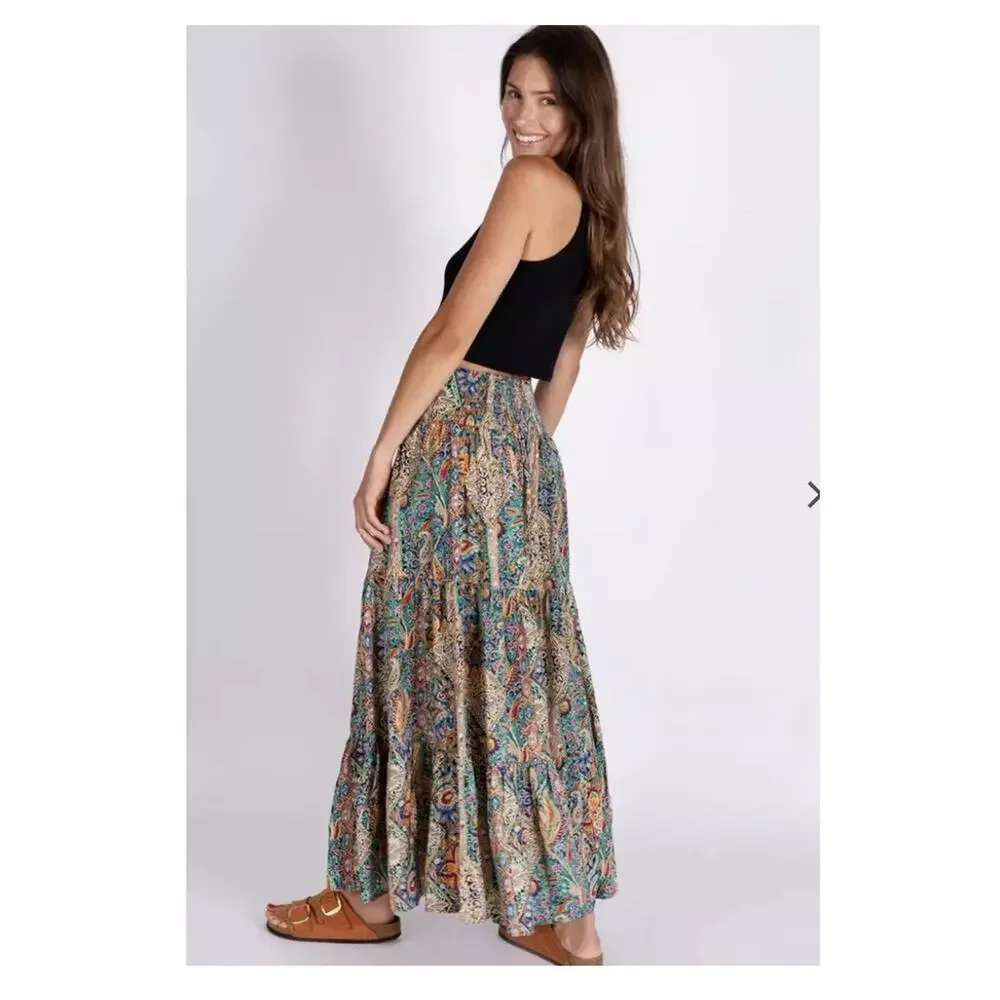 NATURAL LIFE Multicolor Bohemian Maxi Skirt - Picture 4 of 14